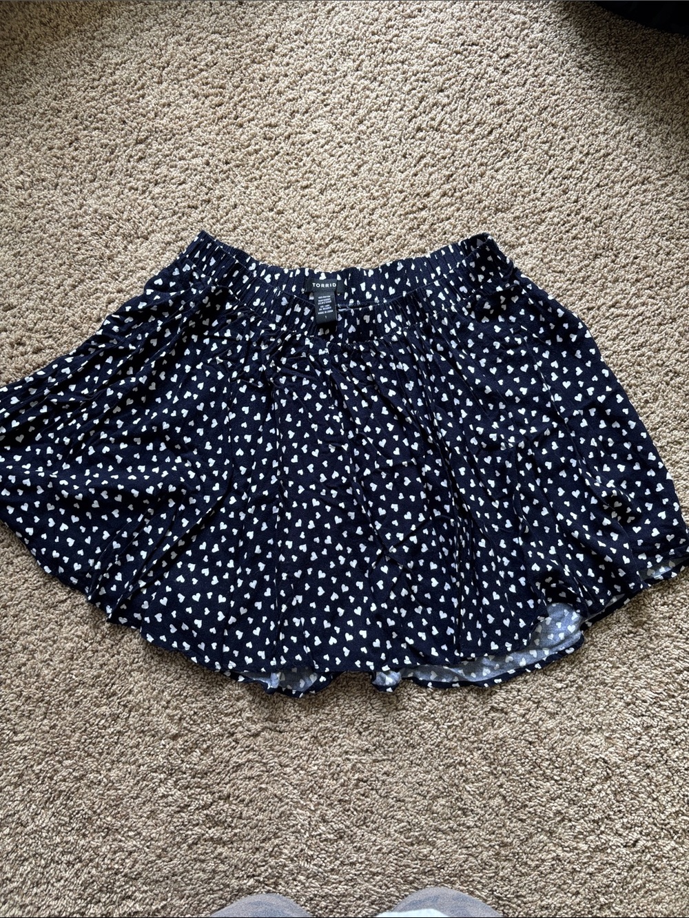 torrid Navy Mini Skirt with White Heart Print